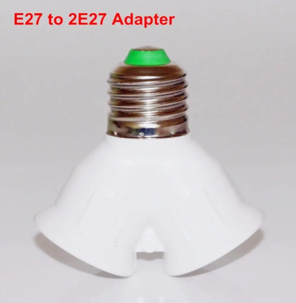 

1/2PCS 2 In 1 Double E27 Socket Base Extender Splitter Converter Plug Halogen Light Lamp Bulb Holder Copper Contact Adapter