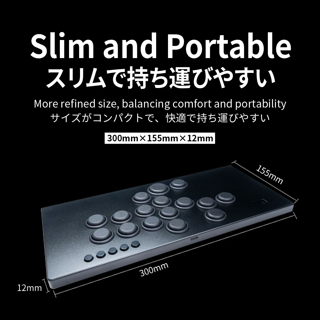 Фото TIKITAKA M16 Series Роскошная нейлоновая кнопка Laverless Controller 12 мм Супертонкий SF6 Игровой контроллер Street Fighter Джойстик Аркадный стиль PS4/PS3/ПК/переключатель №3