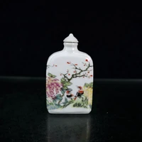 flower bird pattern pastel snuff bottle home craft jewelry size 8 5x5 5cm