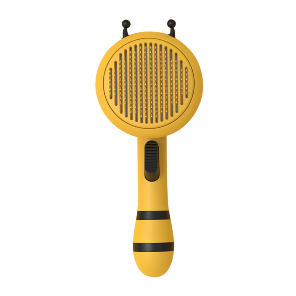 

One-key Comb For Shedding Dog Cat Self Cleaning Pet Brush Removes Loose Yellow ABS+Stainless Steel Grooming Artifact