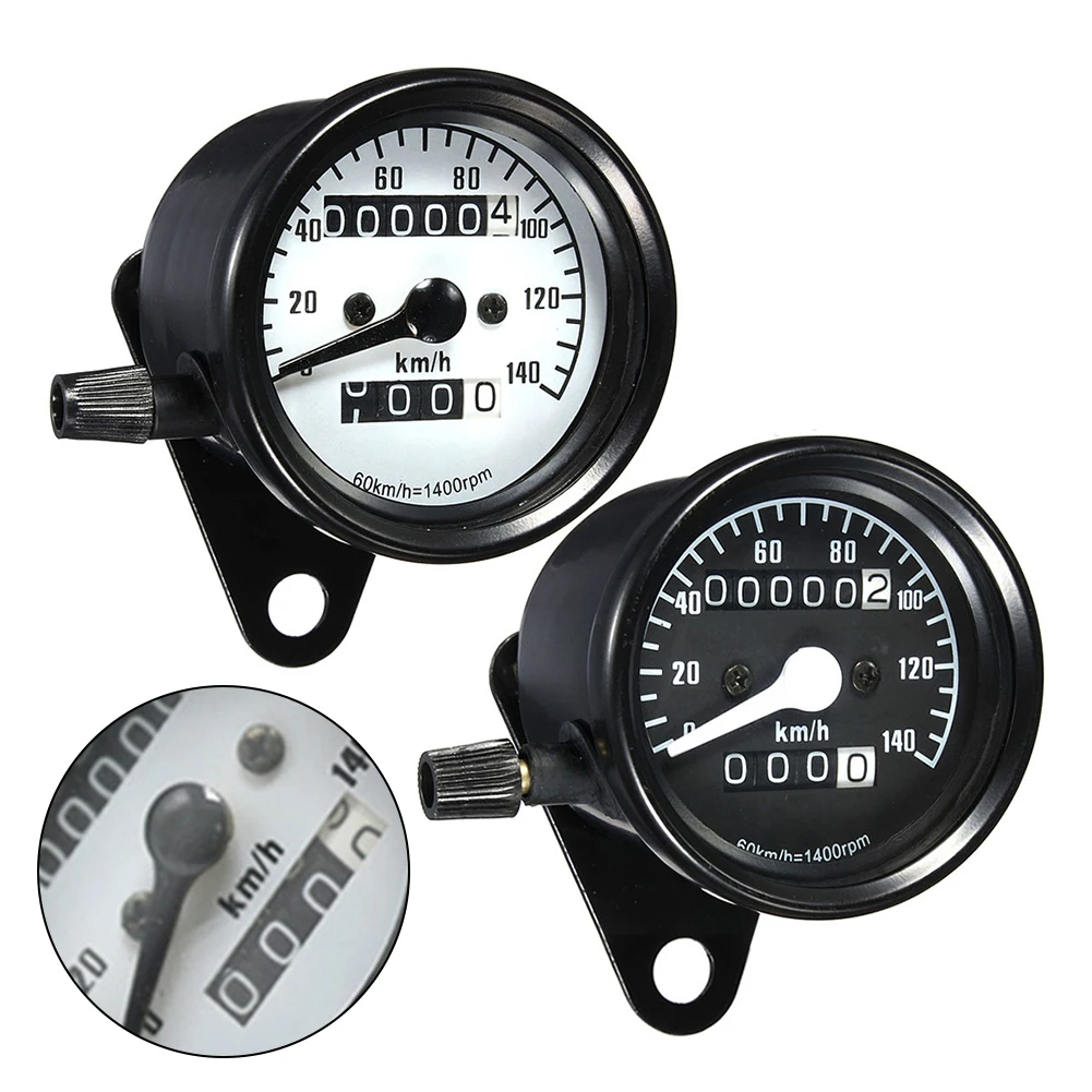 

Motorcycle Odometer Universal Black Circle Long Lifespan Stainless Steel Universal Universal Speedometer Gauge