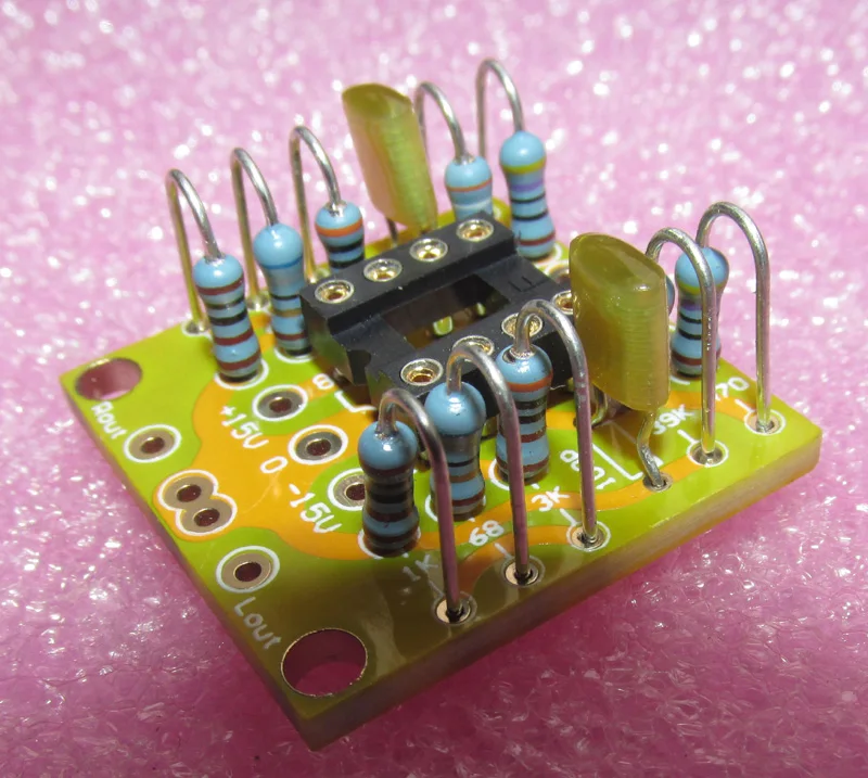 

Dual OP Amp Board Preamp DC Amplification PCB for NE5532 OPA2134 OPA2604 AD826