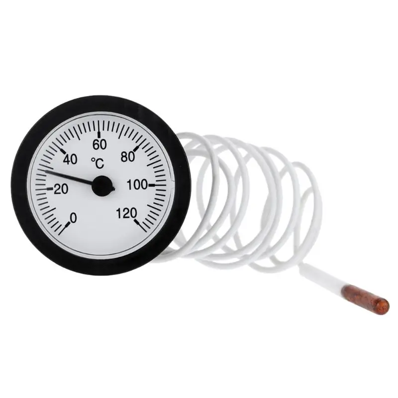 

Professional Dial Thermometer Capillary Temperature Gauge 0-120℃ water & oil with 1m Sensor