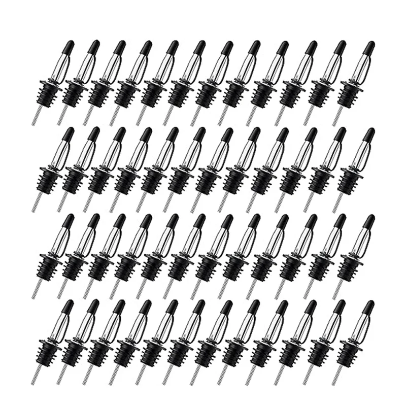 

50 Stainless Steel Wine Pourers Wine Pourer 1-Piece Cap Wine Spouts Wine Bottle Stoppers Wine Bottles With Stoppers