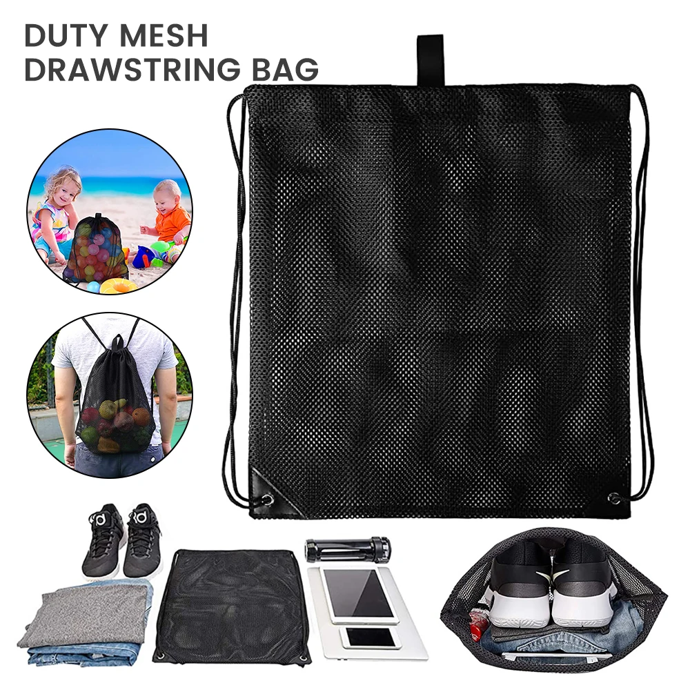 Сверхмощная сумка на шнурке с карманами Setchaya Черный нейлон Спортивное