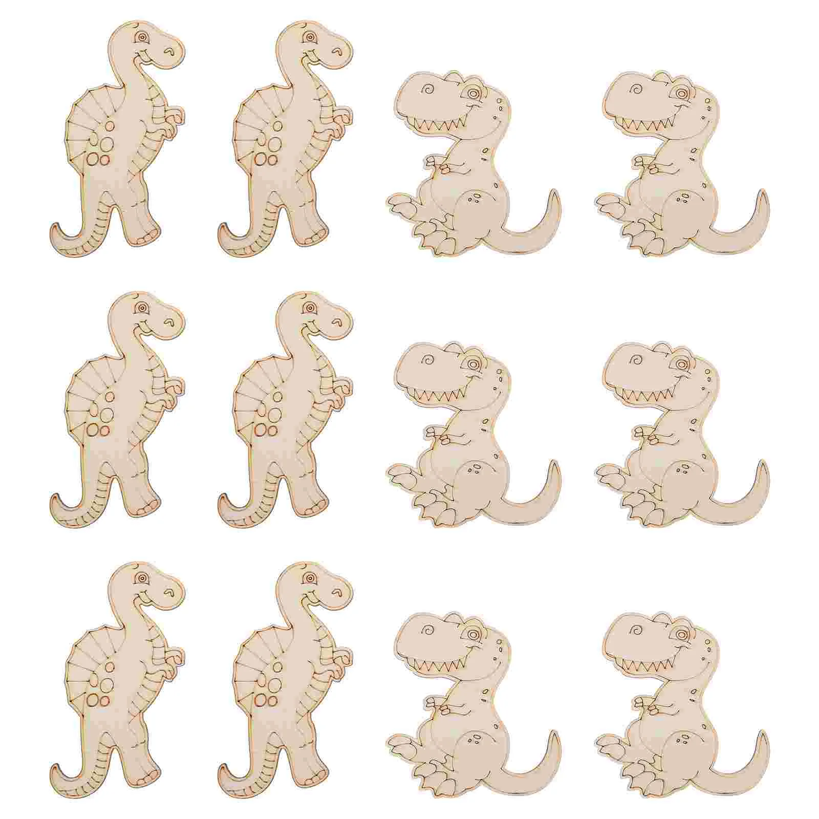 

20 Pcs House Gadgets Dinosaur Wood Chips DIY Wooden Kindergarten Craft Accessary Crafts Graffiti Home Decors Child