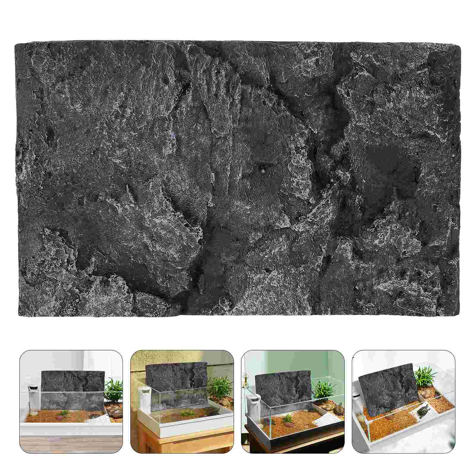 

Background Reptile Tank Terrarium 3D Aquarium Board Decor Habitat Backdrop Lizard Cork Decoration Cage Natural Black Decorations