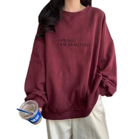 womens sweatshirt spring simple letter sweater top loose thin long sleeve sweater