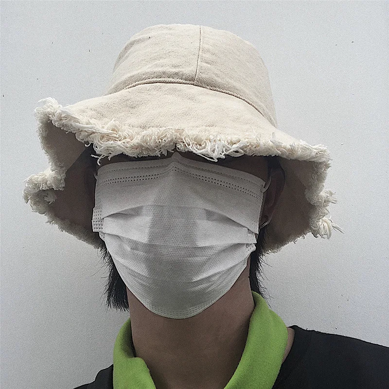 Шляпа рыбака унисекс с грубыми краями Ulzzang в стиле Харадзюку хлопковая кепка от