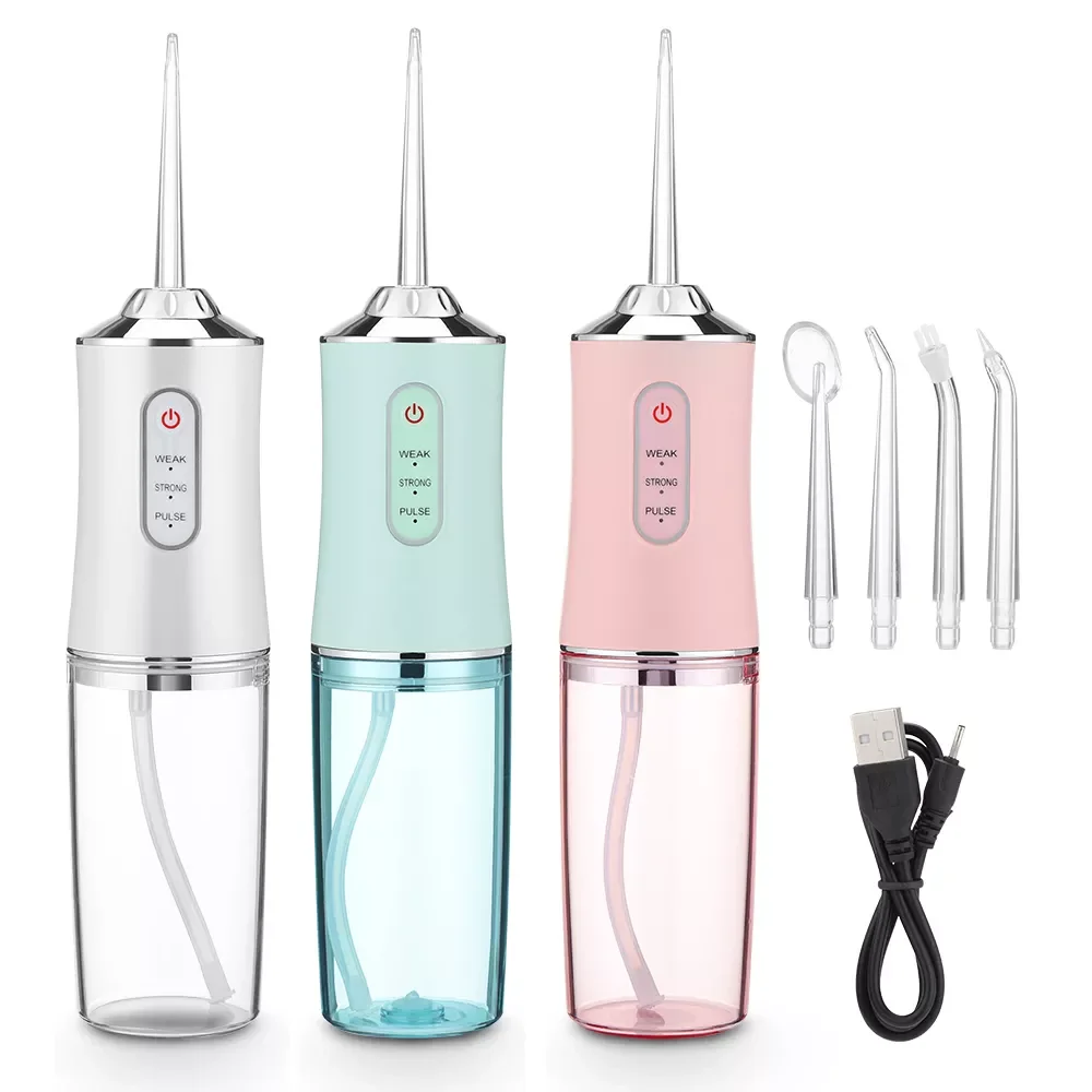 

Oral Irrigator 3 Modes USB Rechargeable Water Flosser Portable Dental Water Jet Waterproof Irrigator Dental Teeth Cleaner+5 Jet