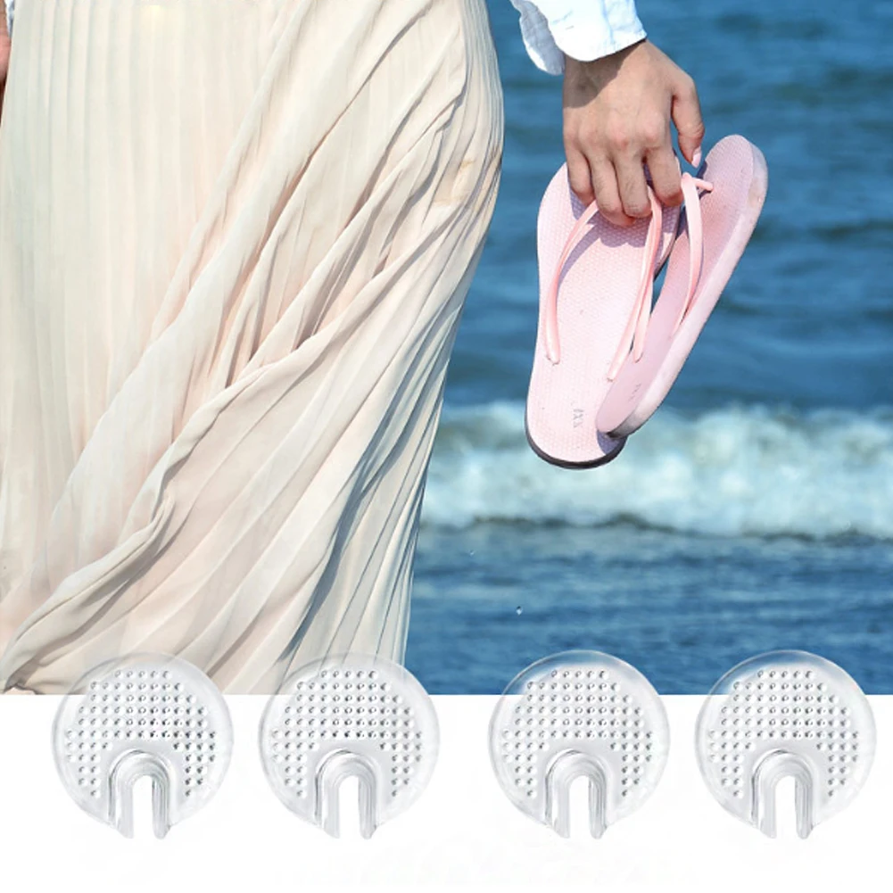 Silicone Flip Gel Cushions Pad Toe Protectors Anti-slip Transparent Forefoot Shoe Pads Insoles Cushion For Flip Flops Sandals