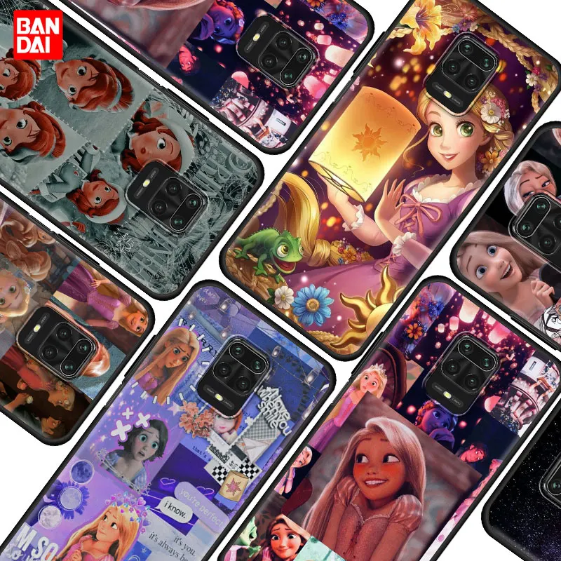 

Case for Xiaomi Redmi Note 7 8 9 9s 10 11 8T 11T Pro Plus 5G 4G Cell Soft Phone Shell Bag Korea Luxury Disney Rapunzel Anime