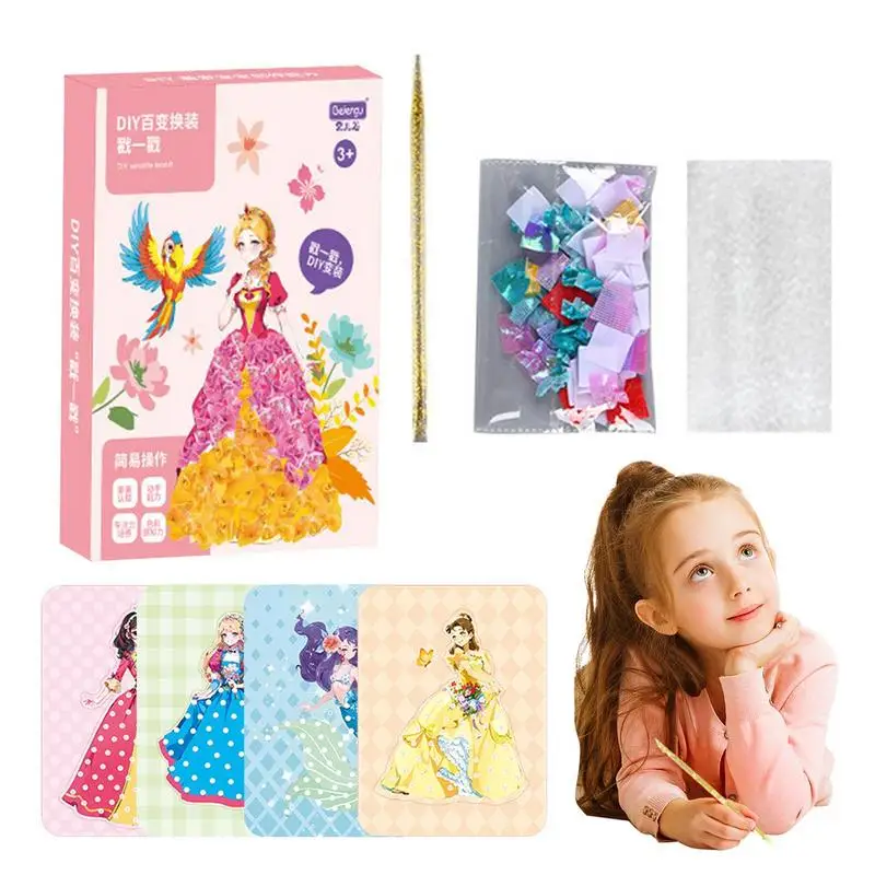 

Art Activity Book Poke Craft Kit Girls Dress Up Book DIY Poke Fun Princess Dress Up Crafts Kit Educational Toy Birthday Xma Gift