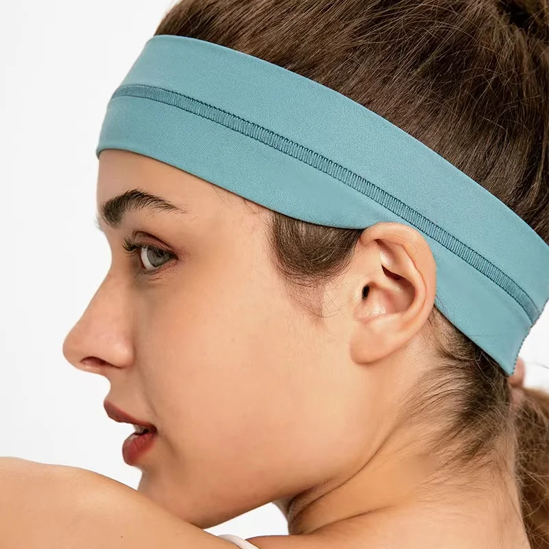 Lulu Women's Summer Sports Headband  Non-slip Fitness Running Yoga Hair Band High Elastic Stretch Sports Headwrap Sweatband