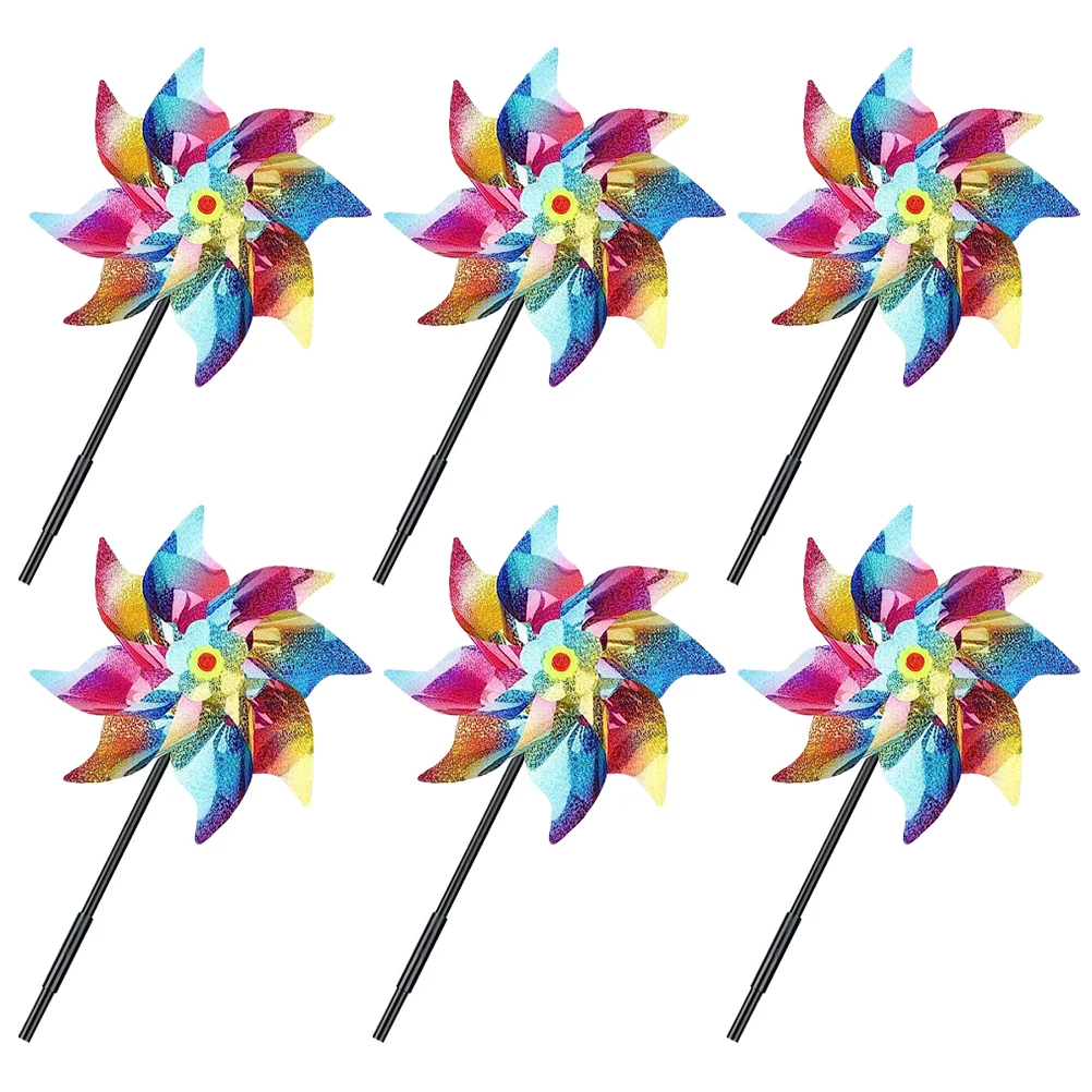 

6pcs Bird Deterrent Lawn Ornaments Wind Spinners Lawn Ornaments Lawn Ornaments Wind Spinners Garden Pinwheels