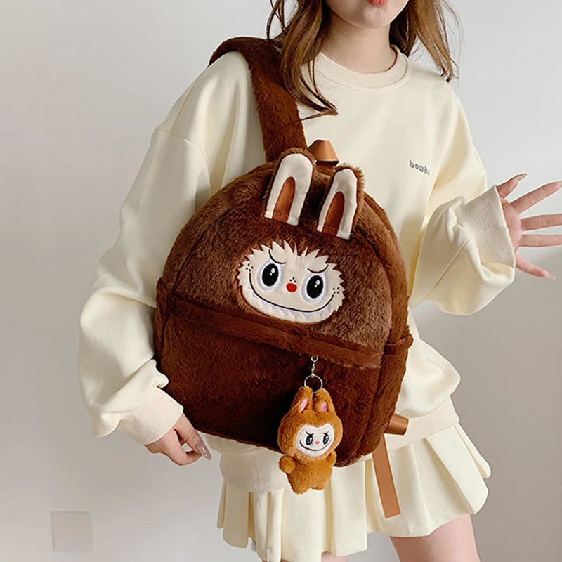 New 2024 Labubu Bakcpack For Girls Kids Cute Cartoon Doll Bag Student Kawaii Backpack Outdoor Travel Birthday Gift