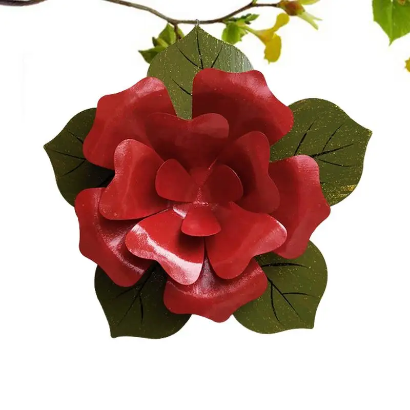 

Metal Flower Wall Art 3D Iron Rose Decor Metal Flower Wall Crafts Multiple Layer Iron Floral Art Wall Sculpture Floral Home Wall