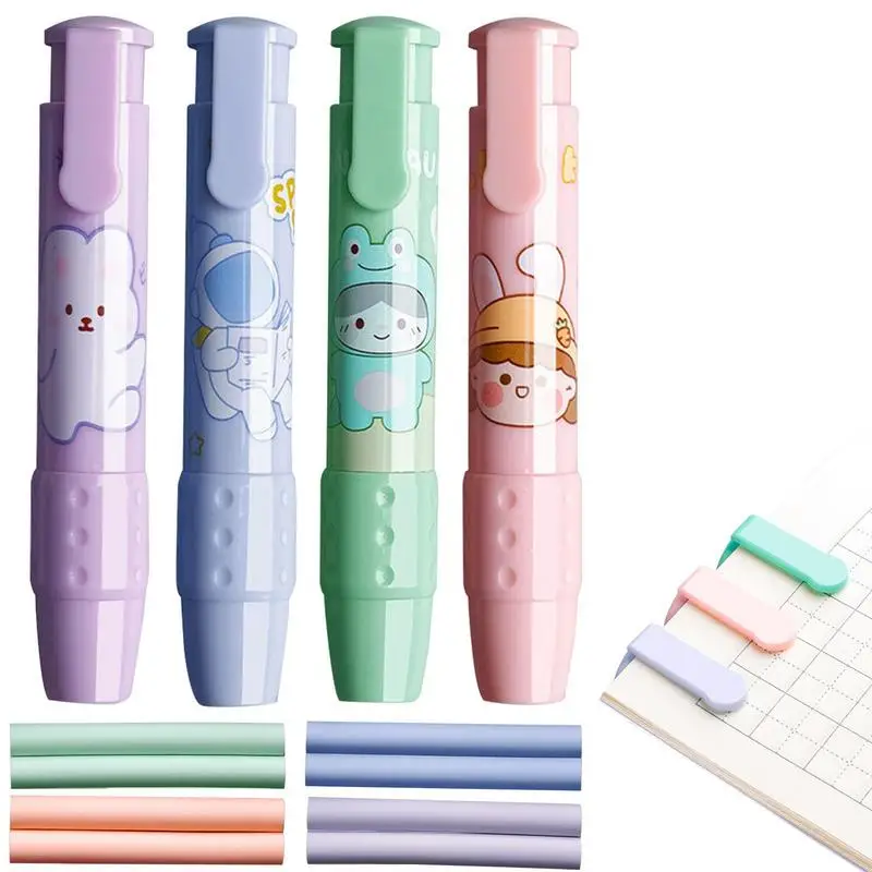 

Eraser Pen Retractable Cartoon Rubber Bar For Kids Erasers Pencil Click Big For Drawing Art Drafting Sketching Adults Kids