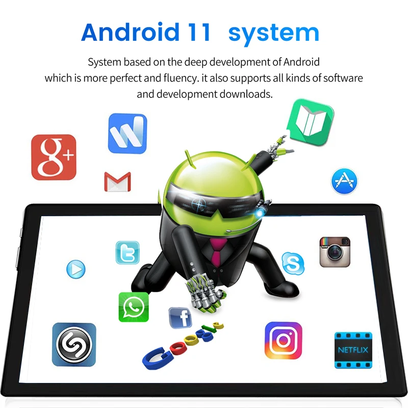 Новинка умный планшетный ПК с HD-экраном 12 Гб ОЗУ + 512 ПЗУ 10 1 дюйма Android 11 две карты