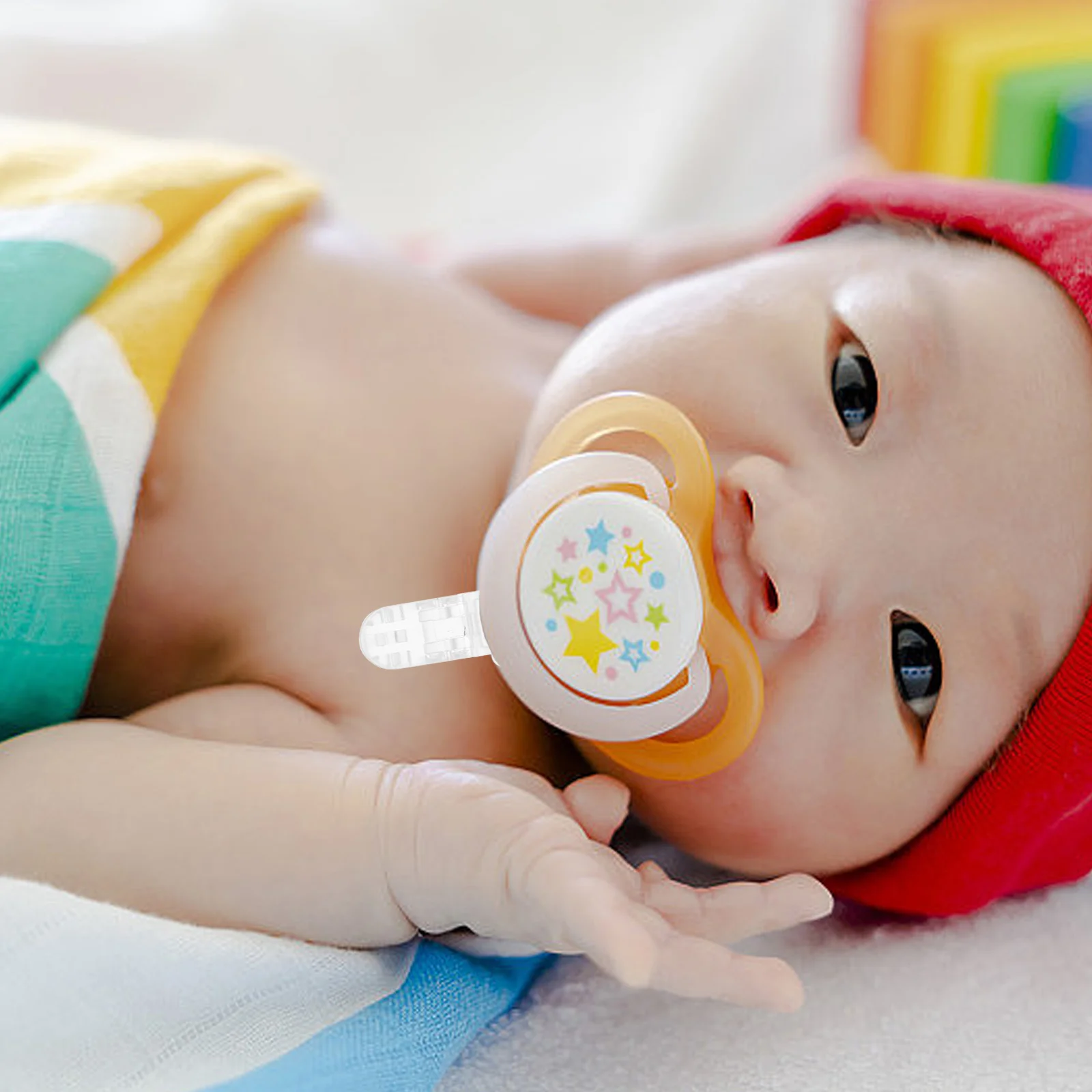 25 шт. Т-образные прозрачные пластиковые зажимы для детской соски бейджей