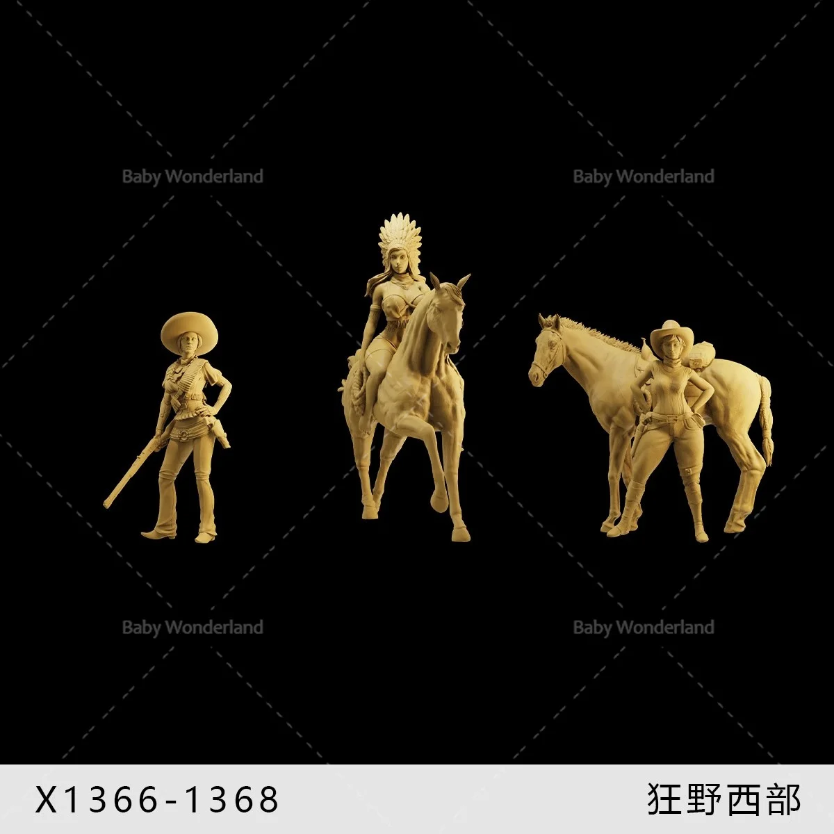 Неокрашенная модель лошадь с ковбойкой MAK