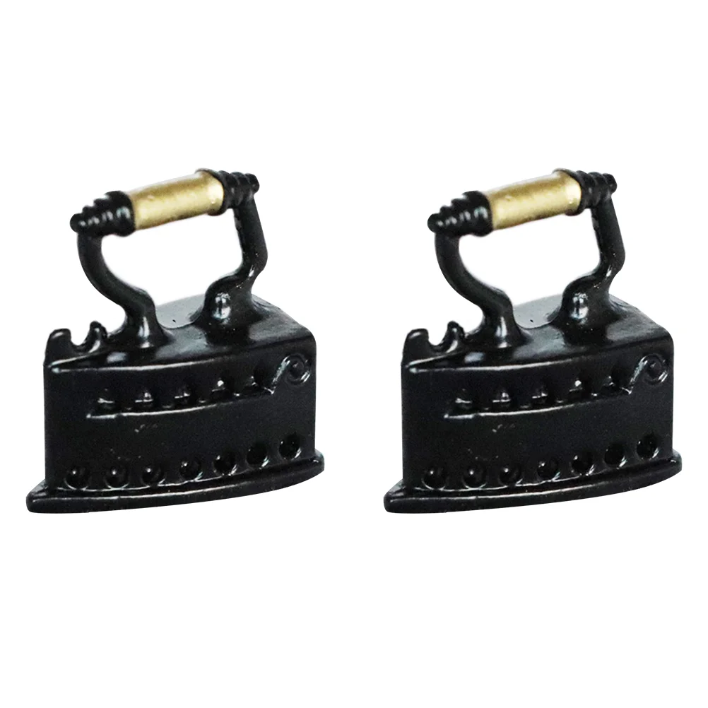 

2PCS Steam House Furniture Miniature Bedroom Table Decor Children Gift ( Black )