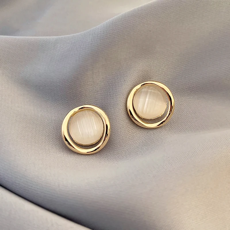 

Женские серьги-гвоздики с опалом, готические круглые серьги в Корейском стиле, подарочные украшения для студенток вечерние 2022