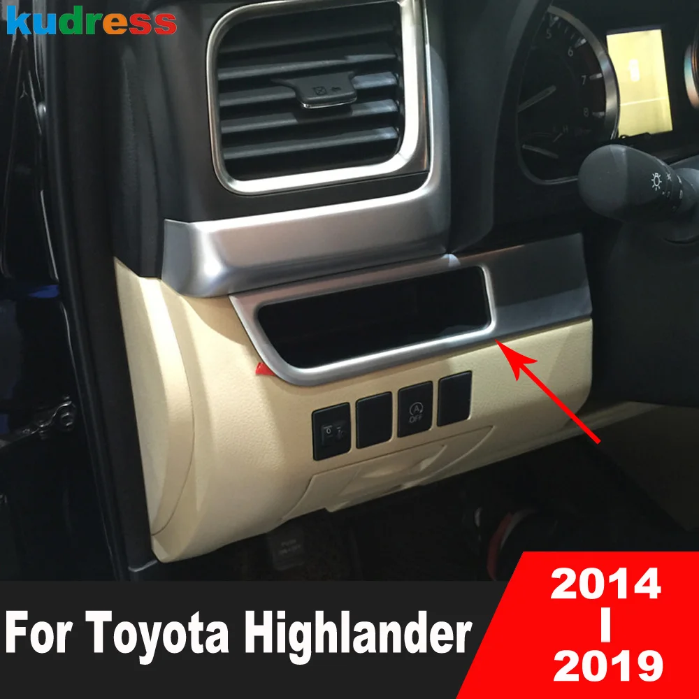 

Для Toyota Highlander 2014-2018 2019 ABS матовая кнопка переключателя центральной фары автомобиля панель Крышка отделка аксессуары для интерьера