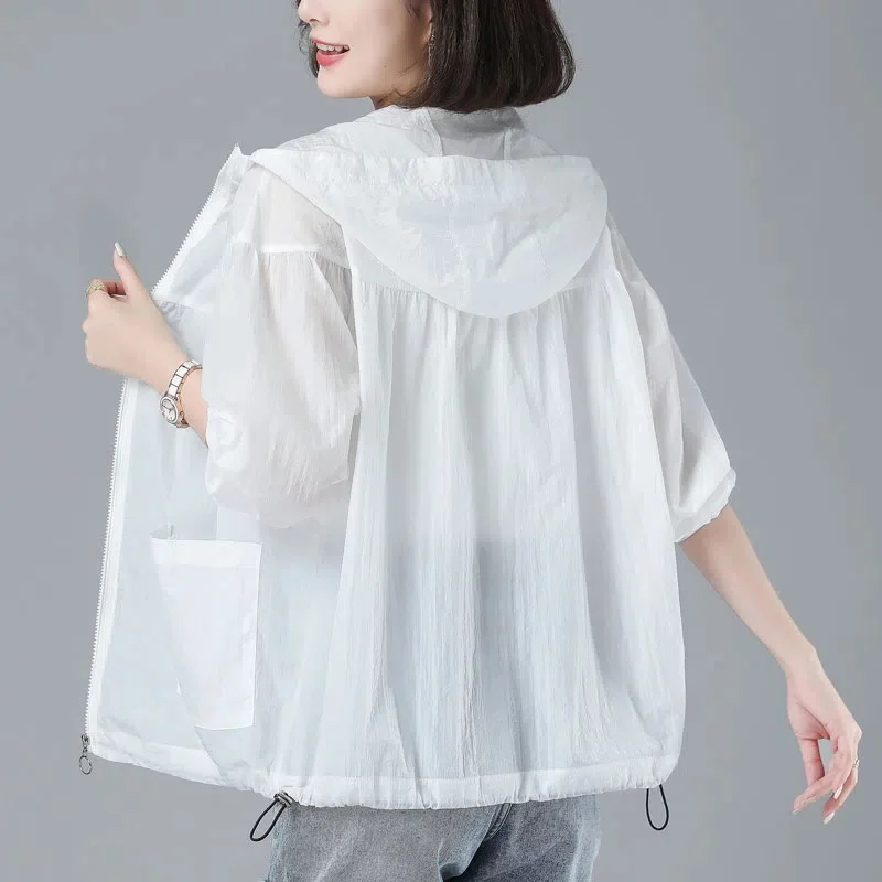 

2023 New Summer Women's Jacket Thin Coat Bomber Jacket Long Sleeve Casual Sun Protection Clothing Female Windbreaker Outerwear