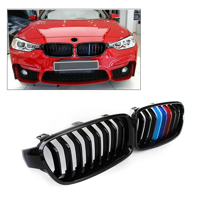 

Gloss Black M Color Front Grille Grill For BMW F30 2012-2017 2018 2013 2014 2015