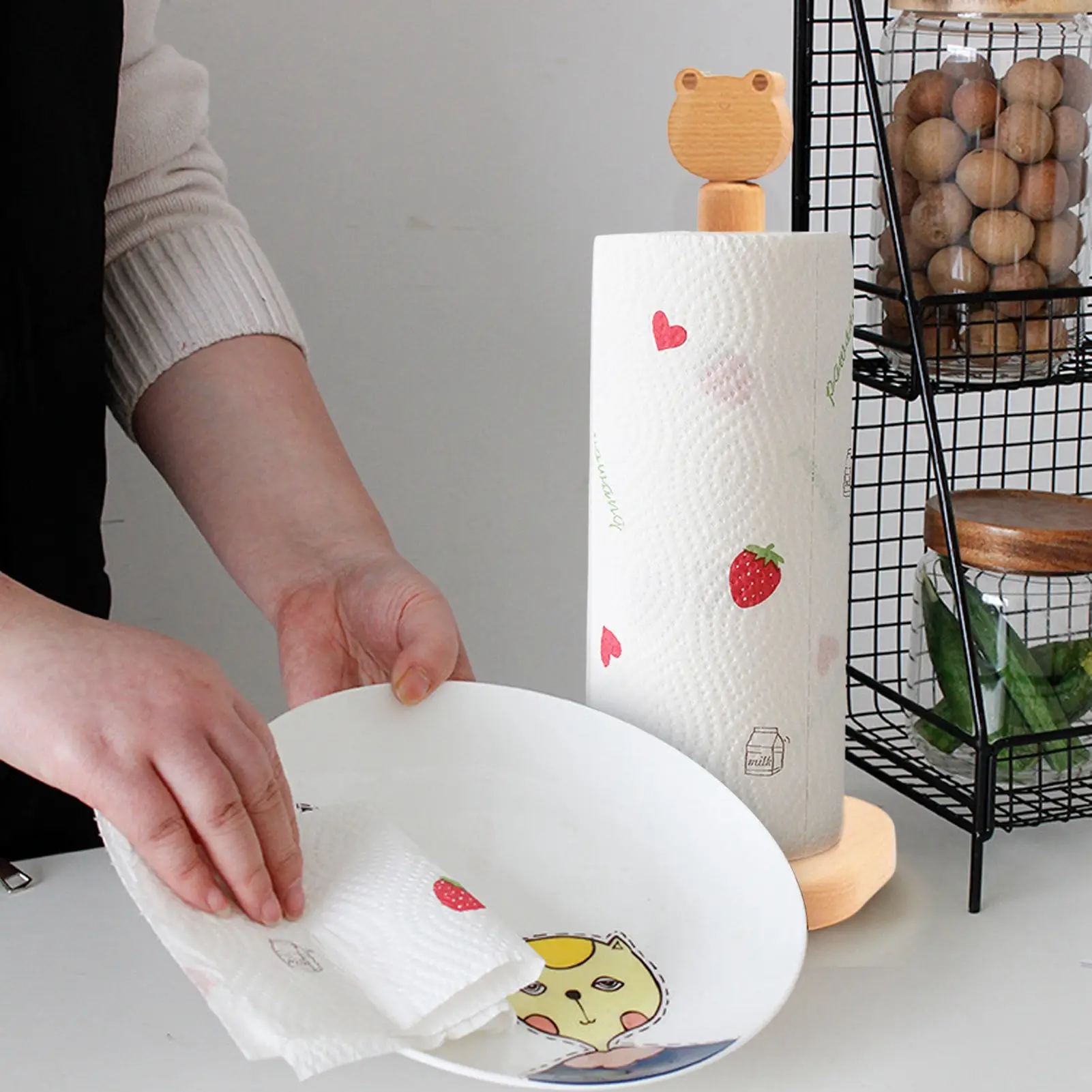 Держатель для бумажных полотенец держатель рулонов деревянная подставка