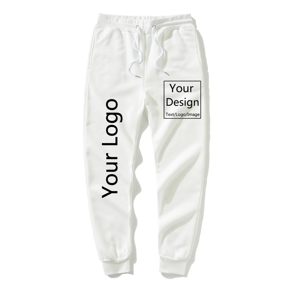 Customized Sweat Pants Men's  Print Your Own Design Custom Personalized Sweatpants Male Elastic Waist Jogger Dropshipping
