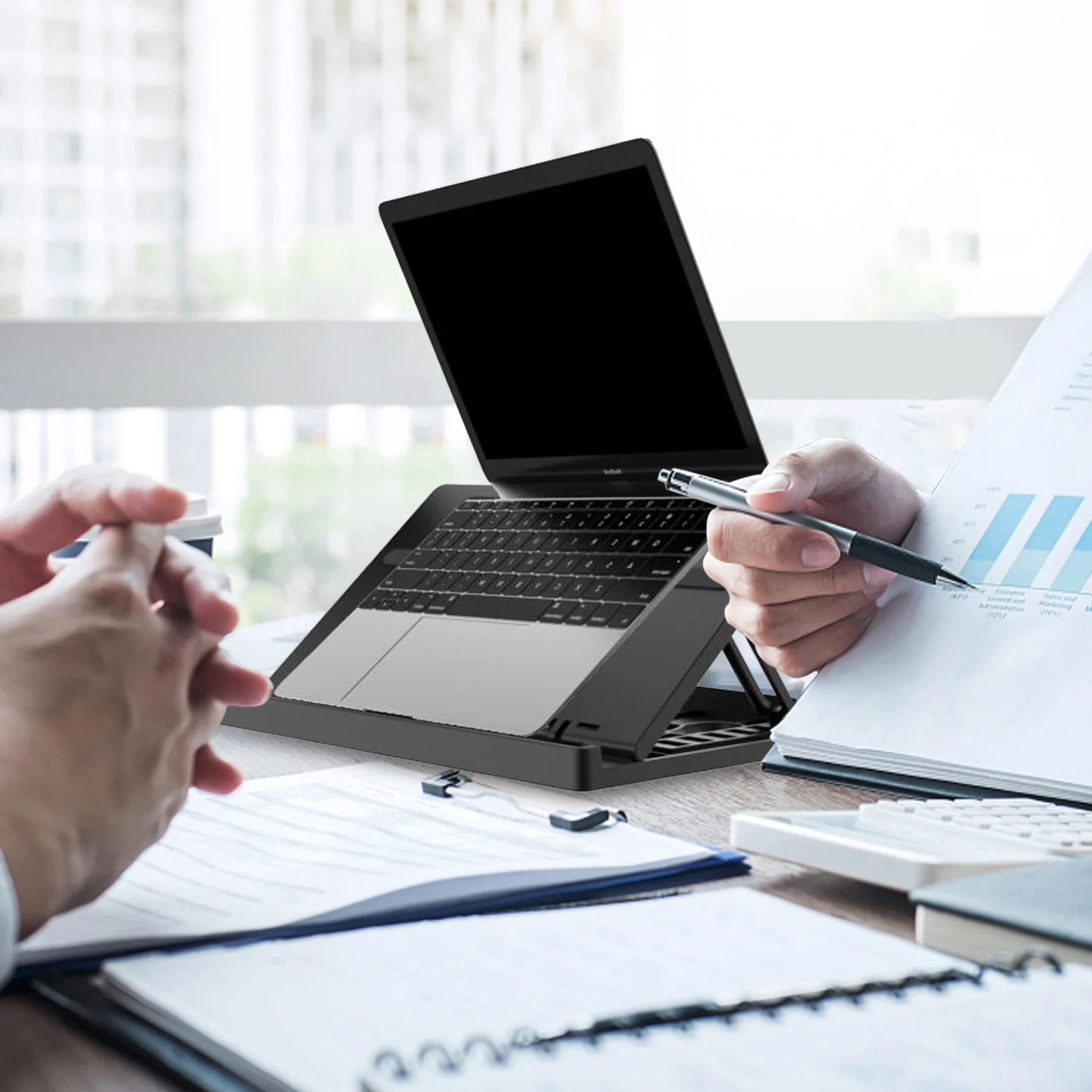 

Подставка для ноутбука настольная регулируемая, 3D усилитель экрана, Эргономичная подставка для компьютера
