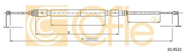 Трос Стояночного Тормоза Лев/Прав Задн Citroen C2 All (Барабанные Тормоза) 05- Cofle арт.