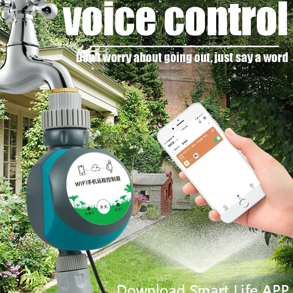 Tuya Drip Irrigation System Wifi Automatic Watering Timer Watering Valve Garden Wifi Smart Watering Work With Alexa Google