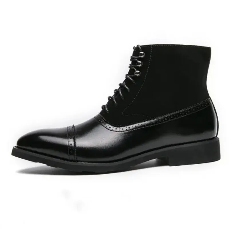 

DAFENP New Style Business Shoe Professional Casual Formal Leisure Wedding Breathable for Man High top pointed men's boots 38-46