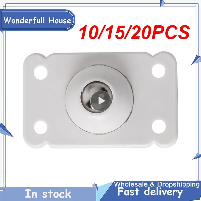 

20PCS Wheels For Furniture Travel Stainless Steel Roller Self Adhesive Furniture Caster Home Strong Load-bearing Universal Wheel