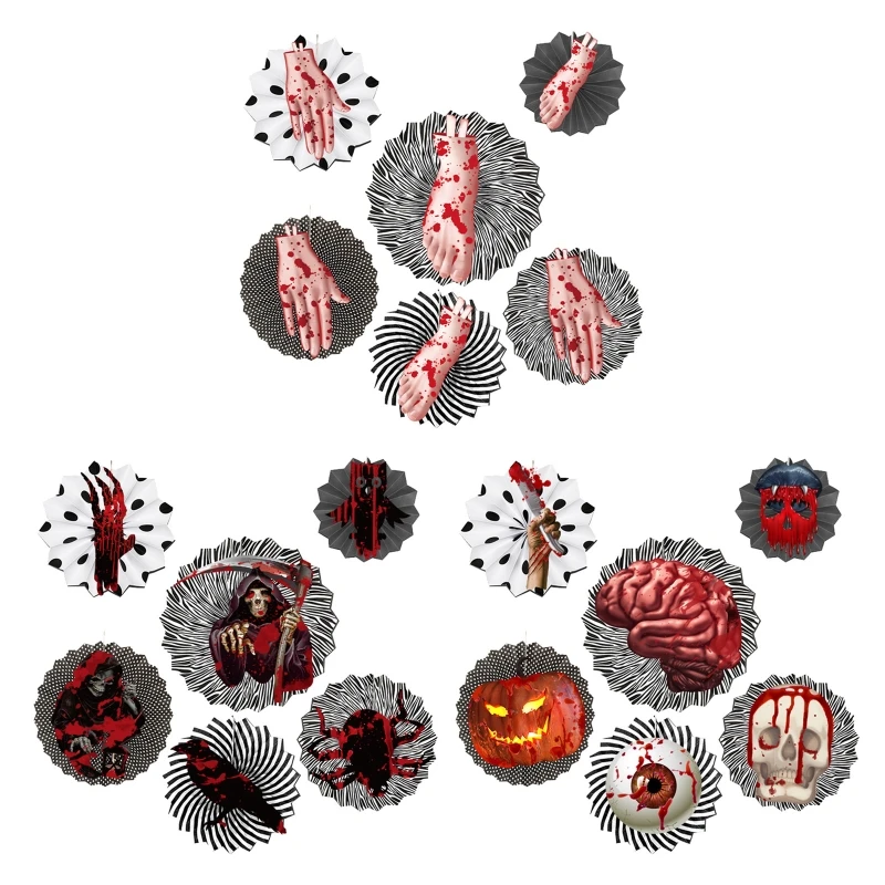 

Halloween Wedding Party Paper Fan Party Decorations Set Photo Booth Backdrops