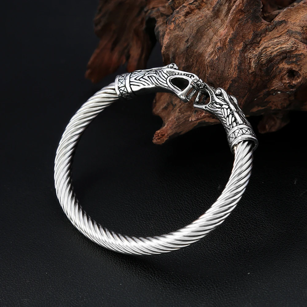 Винтажный мужской браслет с искусственной головой NORTHMAN в стиле панк из