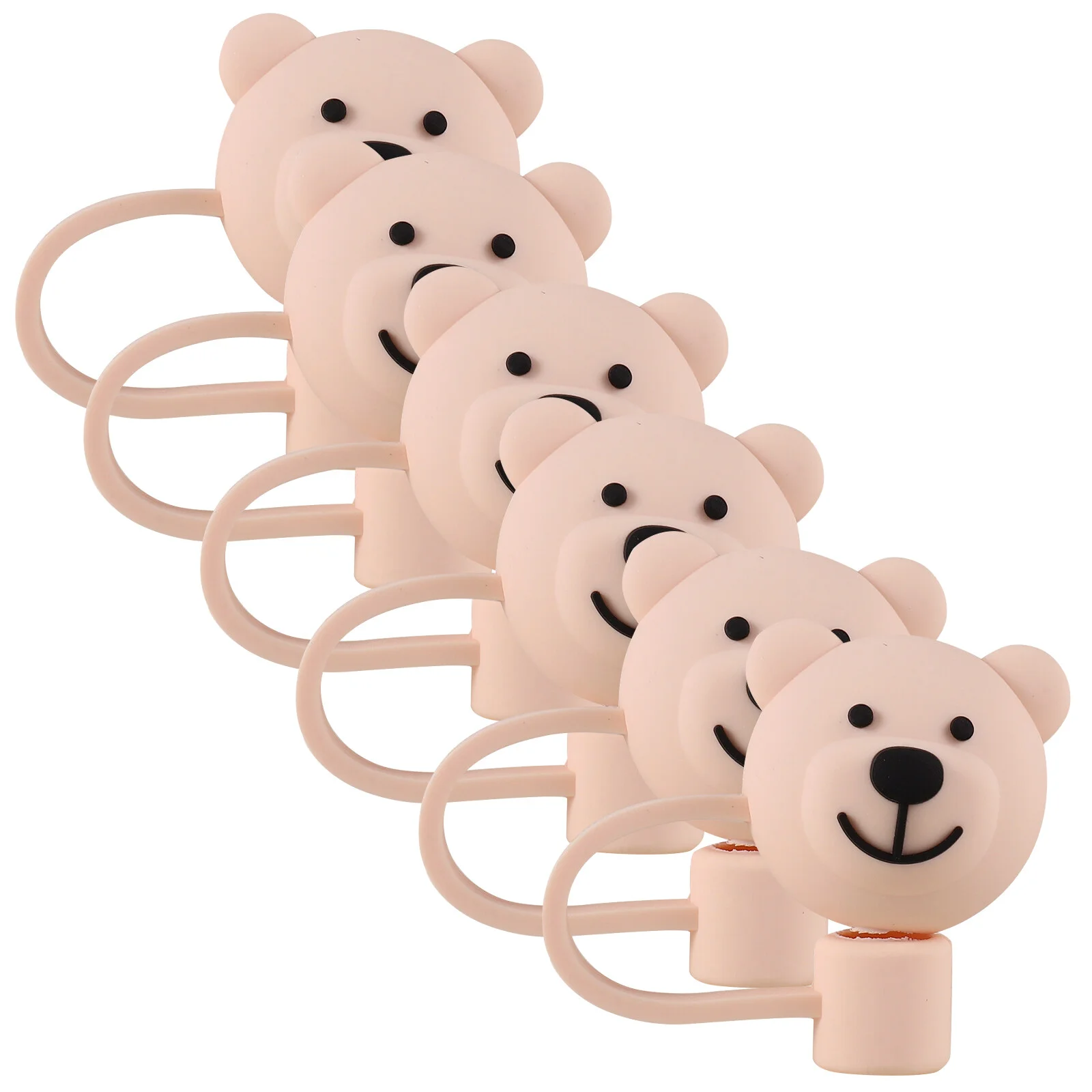 

6 Pcs Tumbler Straw Cap Covers Plugs Tumbler Top Hat Bear Toppers Silica Gel Tip Caps
