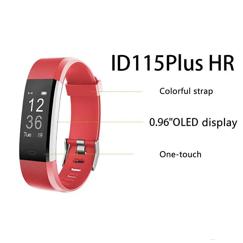 

ID115 Plus 0.96 Inch Smart Bracelet Fitness Tracker With Heart Rate Sleep Monitors Sports Mode Incoming Call Message Reminder