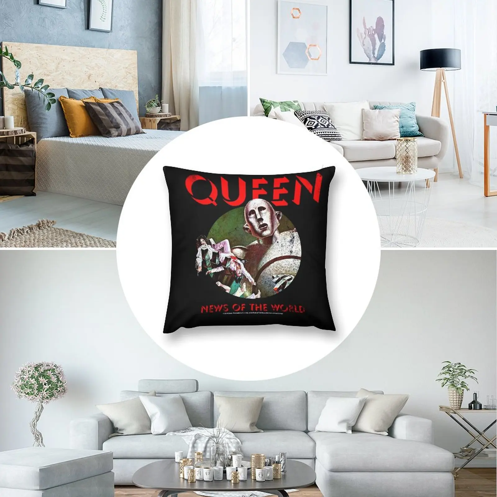 Queen-новости мира-футболка декоративная подушка орнамент