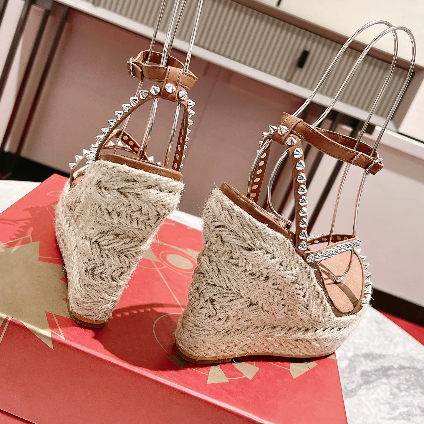 Top Quality Red Sole Womens High Heels 12cm Shoes Luxury Fashion Ladies Braided Sandals Classic Retro Designer High Heel HJ2049