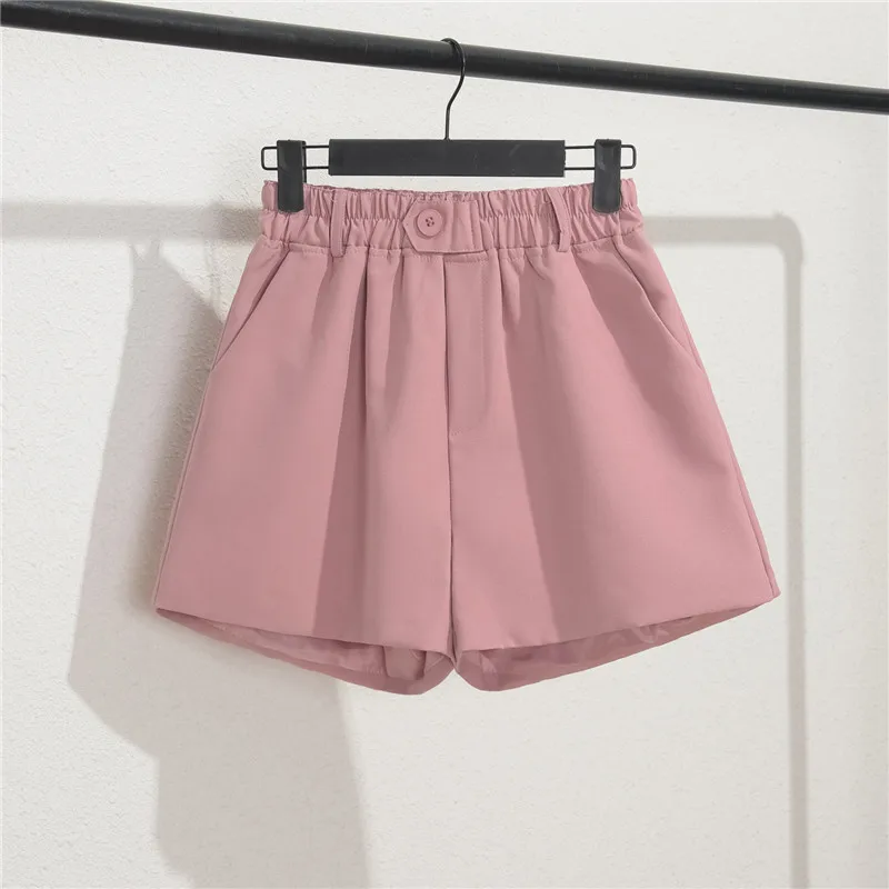 

Suit Shorts Women's Summer 2022 New High Waist Loose Pink Capris Straight Casual Pants Pink Shorts Women Shorts