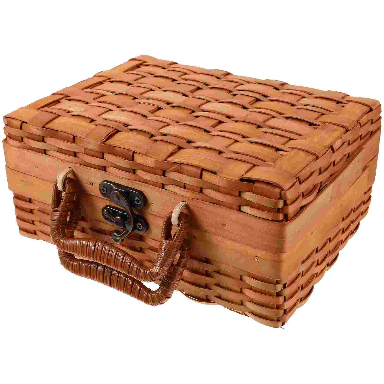 

Daily Accessories Woven Picnic Basket Delicate Storage Portable Fruit Handwoven Travel Gift Baskets