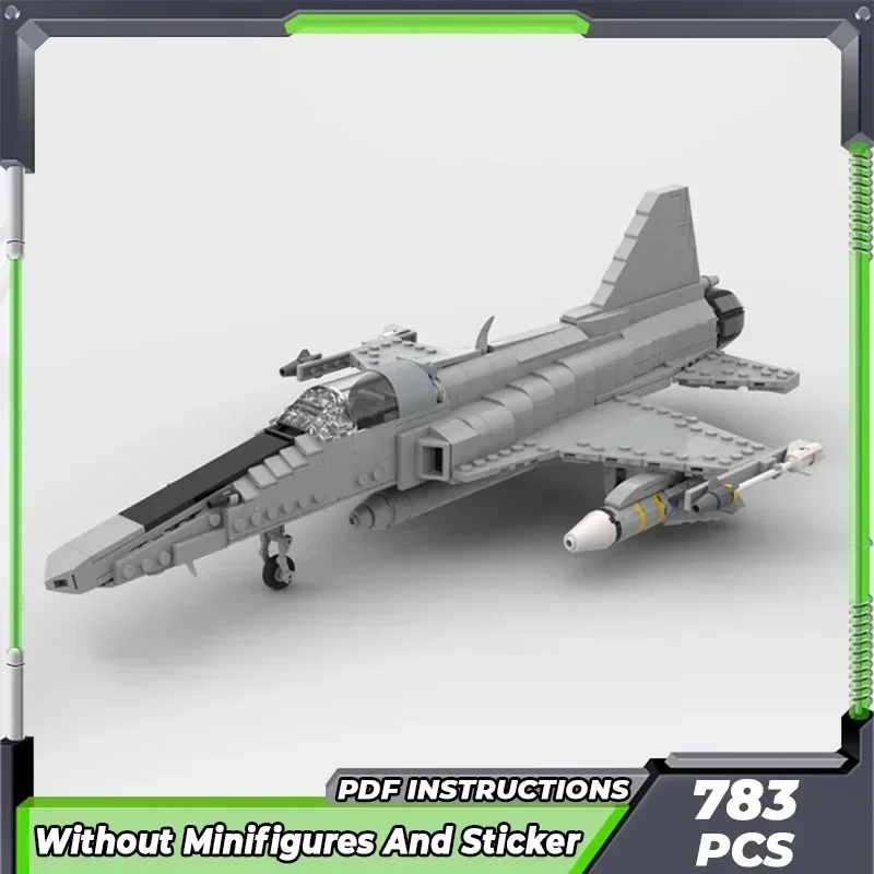 Moc строительные кирпичи модель военного истребителя 1:35 F-20 Tigershark технология