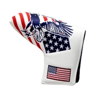 golf putter cover embroidered l shaped in line blank cover pu waterproof fabric thickened plush protective cover