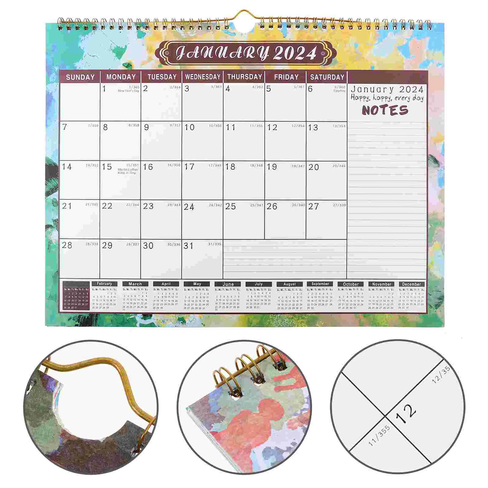 

Печатный 2024 настенный календарь для офиса большая ежемесячная 2023 еженедельная бумага с подвесным отрывом 3d