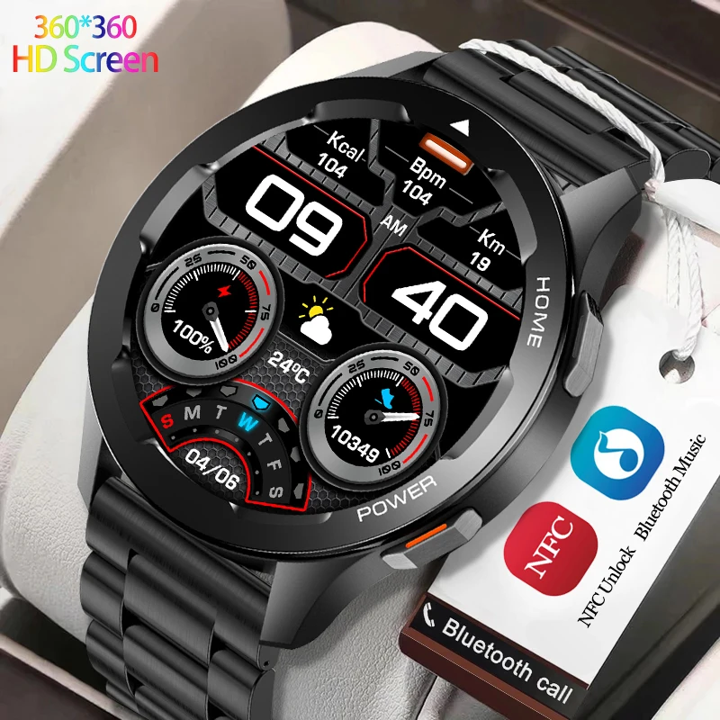 Смарт-часы AMOLED сенсорные часы Bluetooth голосовой помощник NFC спортивный