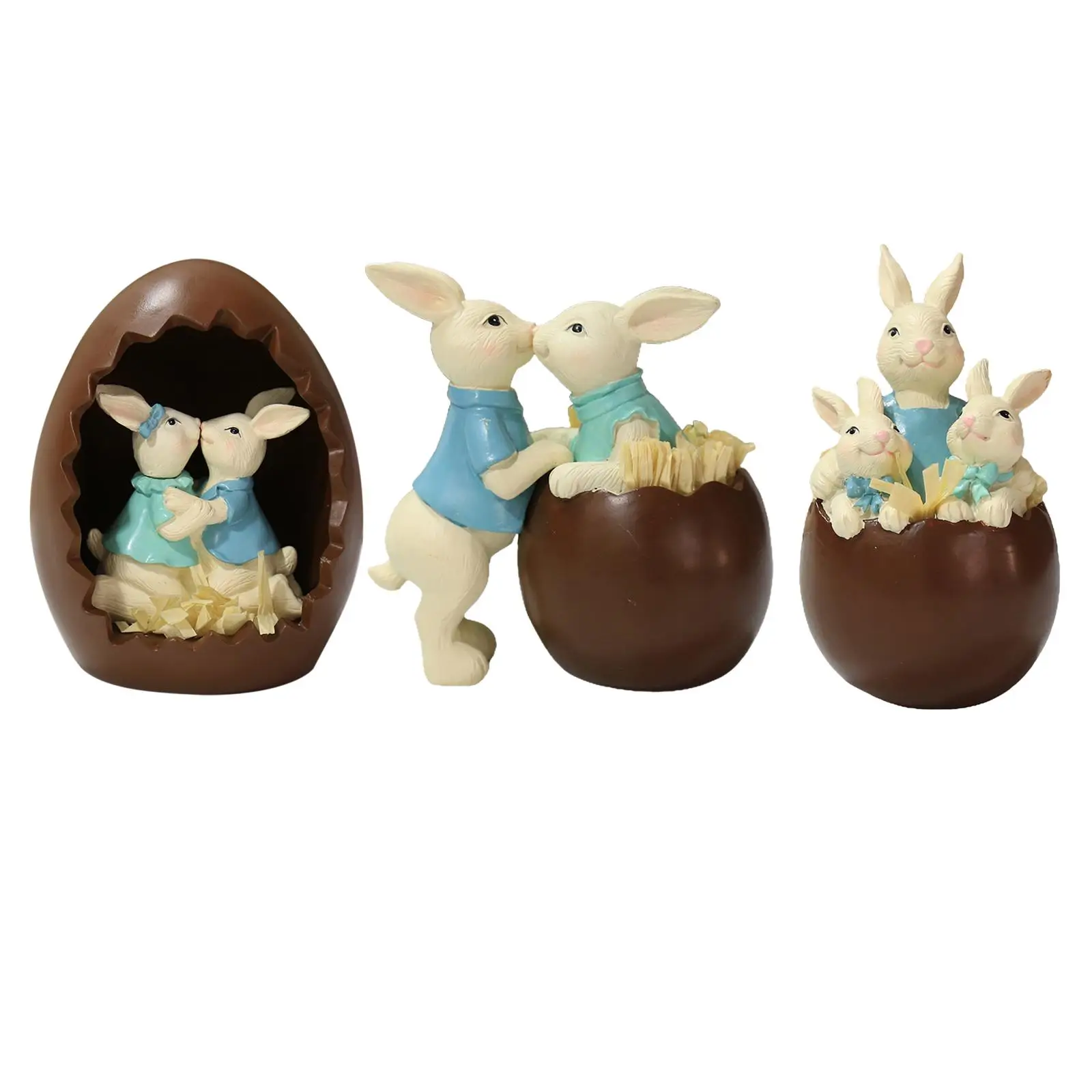 

Rabbit Statue Sculpture Craft Easter Bunny Miniature Figurines for Shelf